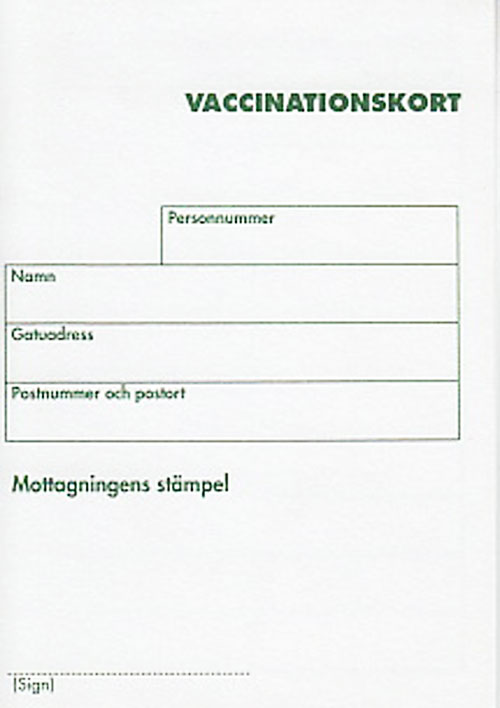 Bok: Vaccinationskort - neutralt